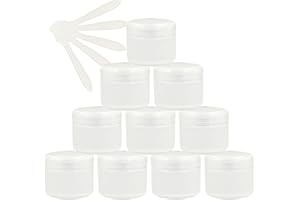 TIANZD 12 Stück Kleine 100 ml Transparent Kunststoff Leere Cremedose Dose mit Deckel 100 g Leerdose Schraubdose Plastikdose Blechdosen Kosmetische Behälter Tiegel, 5 Stück Spatel