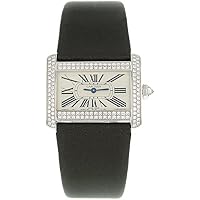 Cartier Tank Mini Divan WA301236 White Gold Original Diamonds Quartz Watch