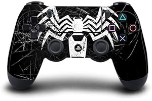 SUPREME SKINZ PS4 Controller Vinyl Sticker Decal Skin Wrap Scratch Protection - Black Venom Spider Logo Design - PlayStation 4 Controller
