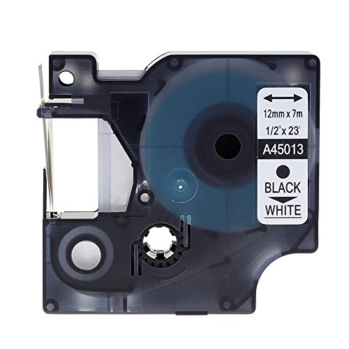 coLorty 6PK D1 45010   45013   45016   45017   45018   45019 Cintas de Etiquetas Adhesivas Negro Sobre Transparente   Blanco   Rojo   Azul   Amarillo   Verde 12mm x 7m Compatible con Dymo LabelManager 100 120P 150 160 200 210D 220P 260P 280 300 350 350D 360D 400 420P 450 LabelPoint 100 150 200 250 300 350 PC PC2 PNP WiFi LabelWriter 400 450 Duo