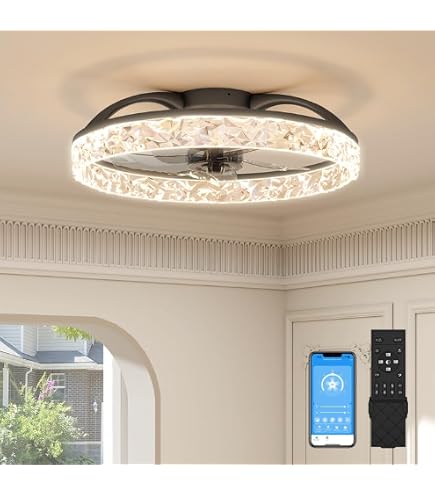 Lampadario Con Ventilatore Da Soffitto Ventilatore Da Soffitto Con Luce LED E Telecomando, RGB, 6 Velocità, Reversibile, Silenzioso, Nero, Controllo Vocale/APP Ventilatore Reversibile