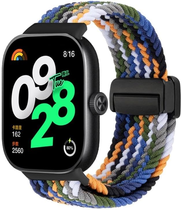 Rongep [Örgü Loop] Xiaomi Redmi Watch 6/6 Active/6 Lite/5/4/Mi Band 10 Pro/9 Pro/8 Pro için Kordon Manyetik Toka Mi Band 10 Pro Kordon Terletmez Elastik Kumaş Redmi Watch 6 Active Kordonu