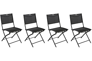 Hespéride - Lot de 4 Chaises de Jardin Pliantes Modula Anthracite - Acier Traité Epoxy Texaline - Dim 46 x 52 x 87 cm - Meuble d'Extérieur Pliable