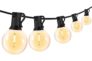 VANDABAO Catena Luminosa Esterno - 10m Luci da Esterno Giardino,15+1 G40 Lampadine Lucine da Esterno Catene Luminose Esterni Decorative per Natale Terrazzo Matrimonio Partito (10M 15+1)