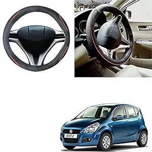 Auto Pearl - Ring Type Car Steering Wheel Cover Universal Genuine PU Non-Slip Natural Rubber Well Padded Grip Breathable Leatherite for - Ritz Type 2 (Diamond Plus)