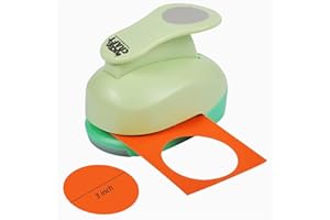 UCEC Paper Punch, 3 Inch Circle Punch Large Hole Punch Paper Circles Craft Punch Handmade Paper Punches for Crafting Scrapbooking Cards DIY Arts Fun Projects Back to School Supplies