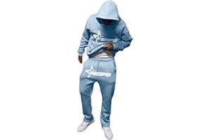 GENERIC NOFS Survêtement 2 pièces, pantalon de jogging et sweat à capuche amples et décontractés, pour homme, avec lettres imprimées, style Y2K, hip-hop, streetwear