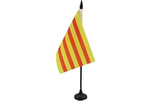 AZ FLAG Bandera de Mesa de Cataluña 15x10 cm - Banderina de Despacho Catalana - Catalunya 10 x 15 cm