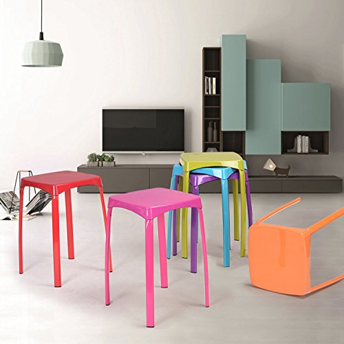 LeMonde Juego de 6 taburetes Modernos y Sencillos de Metal con Acabado pulverizado Silla de Cocina Silla de Comedor Silla de Desayuno Verde