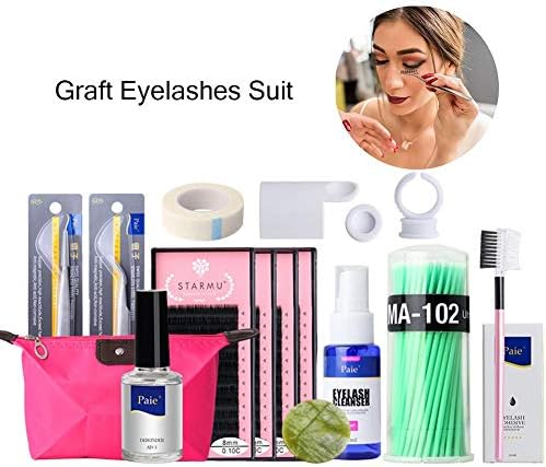 Grafting Eyelash Set, Training Makeup False Eyelashes Extension Practice Kit False Eyelashes Extensions Training Tools for Training Institutions Beginner Enthusiasts Schools