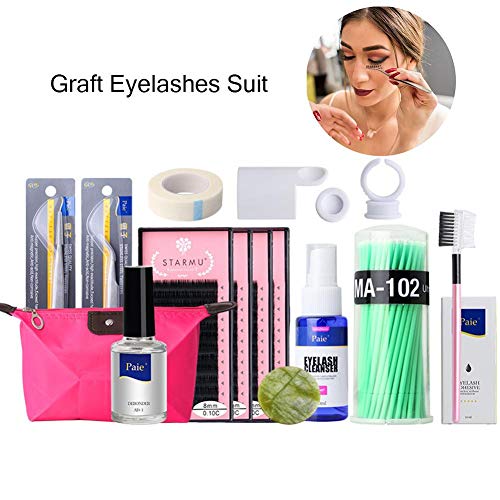 Grafting Eyelash Set, Training Makeup False Eyelashes Extension Practice Kit False Eyelashes Extensions Training Tools for Training Institutions Beginner Enthusiasts Schools