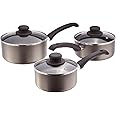 Judge Everyday Set of Pans, Non-Stick, 3-Piece Set 16cm, 18cm 20cm Saucepans with Glass Lids - 5 Year Guarantee