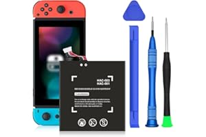 HUAENG Batteria per HAC-003, batteria agli ioni di litio da 4800 mAh, compatibile con Nintendo Switch HAC-001, console di gioco HAC-001, con kit di strumenti di riparazione fai da te