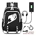 Price comparison product image Anime Fairy Tail Backpack Student School Bag Laptop Backpack Dapack Bookbag with USB Charging Port