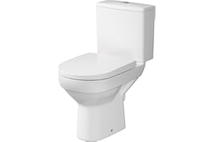 CERSANIT Stand WC mit Spülkasten Komplett | Toiletten mit Toilettensitz aus Duroplast mit Absenkautomatik | Kloschüssel mit Waagerecht Ablauf - 36,5 cm Breite | Stand WC aus Keramik | Farbe: Weiß