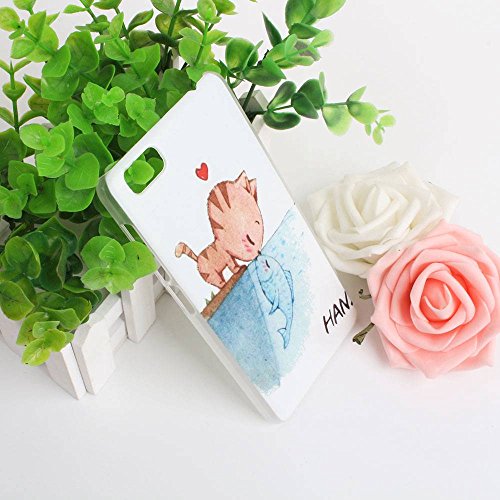Guran   Pl  stico Hard Funda Cascara para UleFone Future Smartphone Bumper PC Case Cover-Gato en amor con pescado