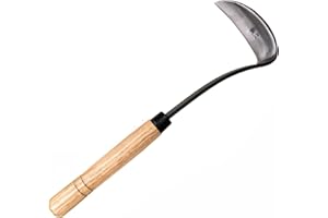 FINPAN Japanisches Gartenwerkzeug- Handhacke/Sicherheit Sichel ist perfekt zum Jäten und Kultivieren (Schlangenhalssichel)