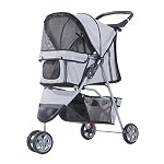 PawHut-Passeggino-per-Cani-Carrello-per-Animali-Domestici-Carrello-Carrozzina-Grigio-75-x-45-x-97cm