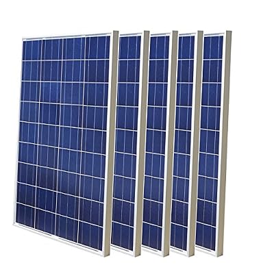 Ecoworthy Lot de 5 panneaux solaires 500 W 18 V 100 W Haute efficacité Idéal pour le chargement de batterie 12/24 V sur RV bateaux caravanes camping-car