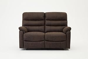 Home Detail Sofa Suite 3+2+1 Armchair Set Manual Recliner Air Leather (Brown, 2 Seater)