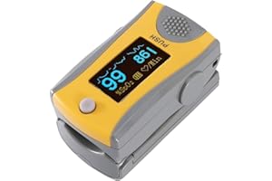 GAWENTINY Pulse oximeter,oximeter for measuring blood oxygen saturation,finger pulse oximeter with LED display.For children,adults,the elderly,families and hospitals (yellow)