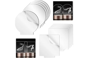 BUENTYA 10 Stück AcrylplattenTransparente Plexiglasplatten 2 mm Acrylglas Platten Plexiglas Acryl Blätter Quadrat Rund Acrylscheibe für LED Lichtbasis Schilder Medaillen Handwerk DIY