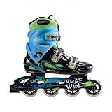 Guía de nylon Krafwin Road Runner New - Patines en línea para niños, color verde / azul, talla 33
