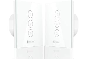 Smart Rolladenschalter, Etersky Rolladen Zeitschaltuhr Smart Jalousien Schalter mit Touch Panel, Kompatibel mit Alexa Echo und Google Assistant, App Fernbedienung/Timer