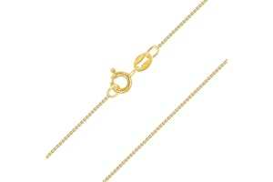 PLANETYS - Catenina per Bambini Argento Sterling 925 Placcato Oro 18K Modello Veneziana Larghezza: 1 mm Lunghezza: 32-34-36-38-40 cm