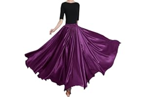 BACKGARDEN Eleganter Satin-Rock für Damen, 20 Meter, lang, für Ballsaal, Bauchtanz, Performance-Kostüm