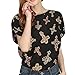 TOPTIE Women's Short Sleeve Chiffon Top T-shirt Blouses, Various Design - Stripe,M