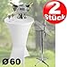 Produktbild 2er Set Stehtisch ALU Ø60cm, klappbar inkl. Husse in weiß Ø60cm