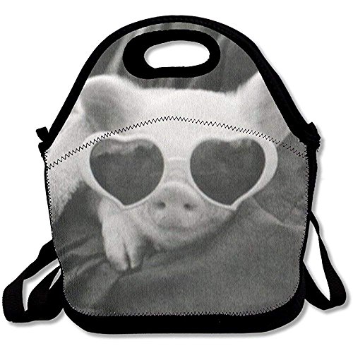 Preisvergleich Produktbild Wiederverwendbare Lunch-Taschen mit Sonnenbrille, große und dicke Neopren, isoliert, Kühltasche, warm, mit Schultergurt, für Damen, Teenager, Mädchen, Kinder und Erwachsene