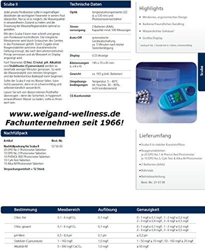 SCUBA II – Elektronischer Pooltester für Chlor und pH-Wert Messung – Poolwasser – Messgerät für den anspruchsvollen privaten Schwimmbad- und Whirl Pool Betreiber - 2