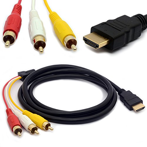 1,5 m HDMI-Stecker auf 3 Cinch-Kabel Audio Video AV Adapter Verlängerung Code für TV HDTV DVD 1080P M/M Konverterkabel Goldplated Stecker