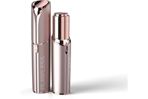 A.HANDELS Finishing Touch Flawless Gesichtshaarentferner der neuen Generation. Schmerzfreie Haarentfernung mit hypoallergen 18-karätigen vergoldeten Scherkopf - wiederaufladbar, Blush