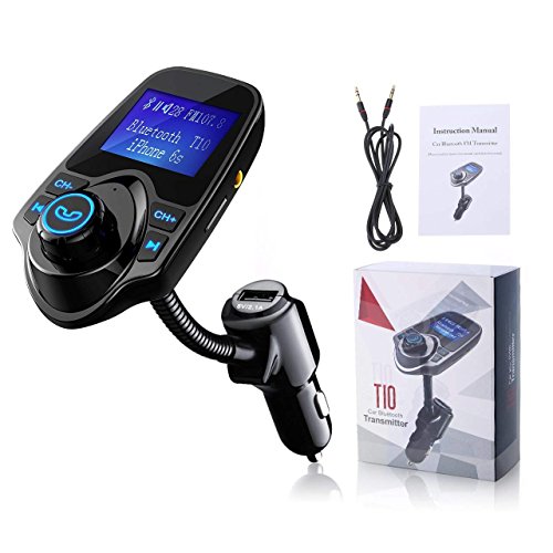 VICTSING-Transmetteur-FM-Bluetooth-Kit-de-Voiture-Mains-Libres-sans-Fil-Chargeur-USB-de-Voiture-avec-35mm-Port-Audio