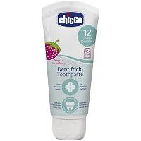 Chicco Toothpaste, Strawberry Flavour for 12m+ Baby, Fluoride-free, Preservative-free (50 ml)