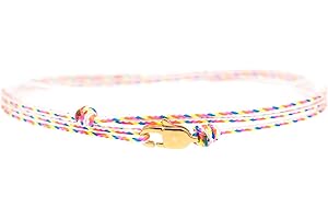 Made by Nami Mens Surfer Anklet with Snap Hook Clasp - Ankle Bracelet Men or Women - Handmade Beach Jewellery - Music Festival Accessories - Thin String Rope Anklet (Retro Gold)