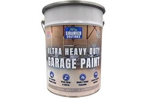 SIRAMICO COATINGS One Coat - Ultra Heavy Duty Garage Floor Paint - 5 Litres - White - Green - Light Grey - Brown - Anthracite (Light Grey)