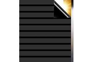 Qualsen Vinilos para Cristales Patrón de Rayas 30x120cm, Vinilo Adhesivo Cristal Negro Satinado Electrostaticos Opaco Decorativos Vinilo Ventana Privacidad para Hogar Oficina, Rayas Anchas