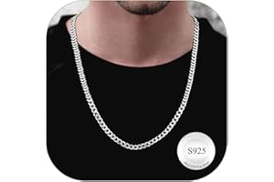 Suplight Collana Uomo e Donna Argento 925 a Catena Cubana Figaro Catena Argento 925 Vero ipoallergenica e robusta Lunghezza 36/46/51/56/61/66/71cm Larghezza 3/5mmcon Confezione Regalo