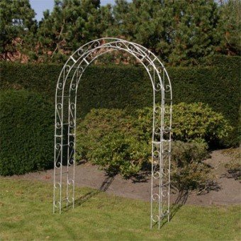 Rosenbogen mit Dekor Eisen verzinkt Vollmaterial