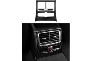 OYDDL Kohlefaser Auto hinten Klimaanlage Auslassventil Aufkleber AC Abdeckung Rahmen Trim kompatibel mit Audi A6 4F C6 2005 2006 2007 2008 2009 2010 2011 Zubehör