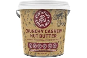 PRIME EARTH FOODS Prime Earth - Crunchy Cashew Nut Butter - 1kg - Zero Emulsifier, Oil, Salt or Sugar - Made With 100% Cashew Nuts - Vegan, Keto & Paleo Friendly - Produced in Small Batches - Made in the UK