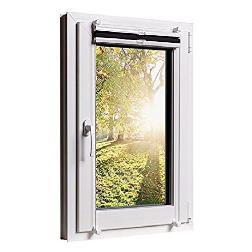Plissee Klemmfix 3 Farben wählbar Jalousie ohne Bohren Faltrollo Vorhang, Größen Wählbar – Sonnenschutzrollo für Fenster Tür, Fensterrollo, Gardinen – Schwarz 100cm x 130cm - 4