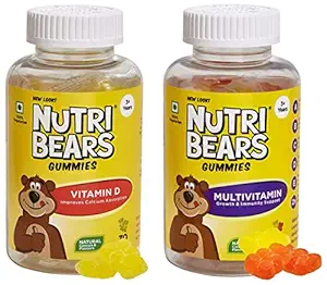 NutriBears Multivitamin Gummies for Kids and Teens, Vitamins A, B, C, and D with Zinc, Fortify Immune Defense, Supports Daily Wellness, Gelatin Free, USFDA Registered Facility, 30 Count