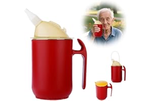 KQWVZ 400 ML Schnabeltasse Senioren, 3-In-1 Erwachsenen Schnabelbecher, Schnabelbecher Seniorens Mit Reinigungswerkzeuge, Trinkbecher Für Seniorens, Senioren-Fütterbecher Für Pflegeheime Und Zuhause