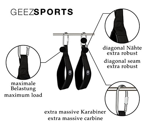 Geez Bauchmuskelschlaufen Armschlaufen – Von Sportlern für Sportler – für Klimmzugstange - 2
