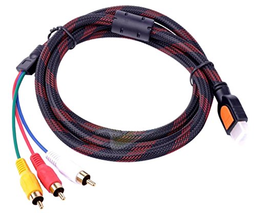 Foxnovo® 5 Feet HDMI Male to 3RCA 3 RCA Video Audio AV Cable